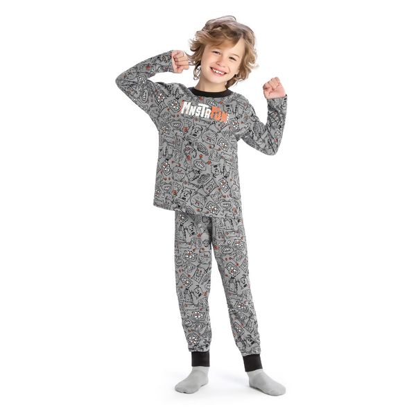 Pijama Infantil Malha Monstros Fun 100% Algodão Elian