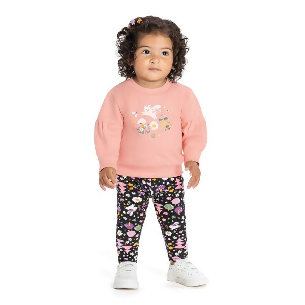 Conjunto Infantil Menina Moletom Blusão e Legging 211455