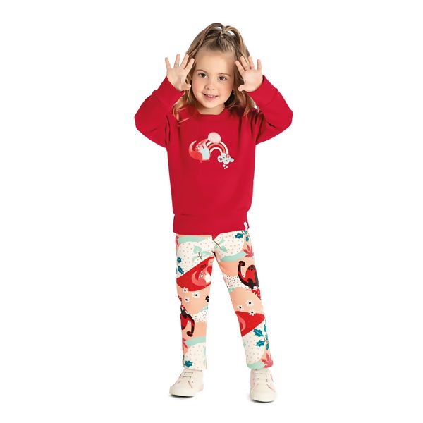 Conjunto Infantil Menina Flanelado com Blusão e Legging Elian 231948