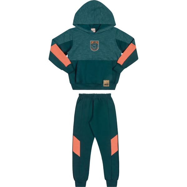 Conjunto de Moletom Flanelado com Blusão Capuz Estampa Lords Child - 28460