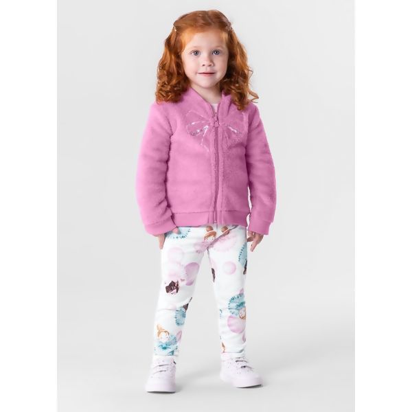 Conjunto Infantil Menina Mundi Brandili Laço Fleece 55278