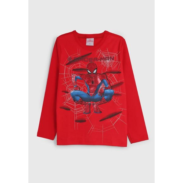 Camiseta Manga Longa Brandili Homem Aranha Spider Refletiva Menino - 55097