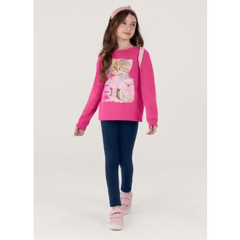 Conjunto Infantil Menina Inverno Flanelado Infantil Juvenil Brandili 55499